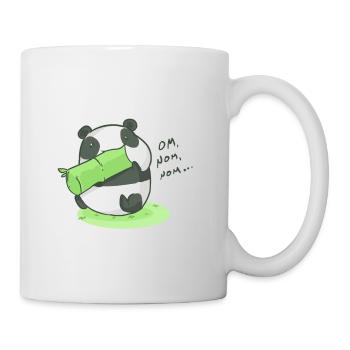 Mampfender Panda Om Nom Nom Geschenkidee - Tasse - Weiß - Rechts