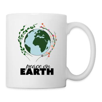 Frieden auf Erden, Peace, Freiheit, Geschenkidee - Tasse - Weiß - Rechts