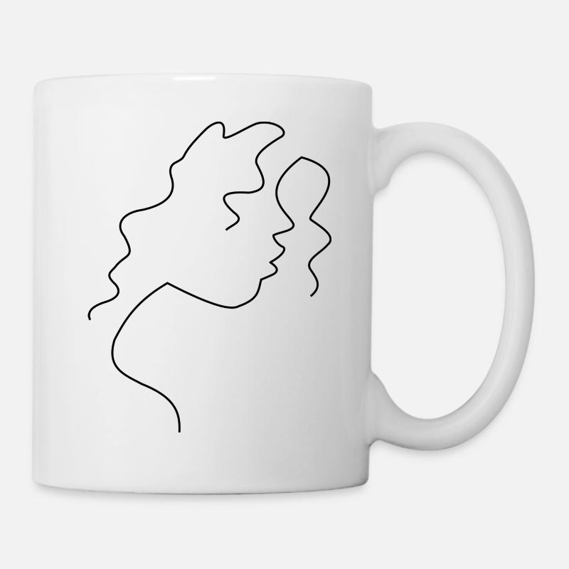 Femmes face à vecteur - Mug blanc - blanc