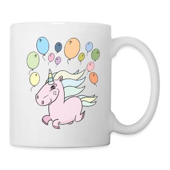 Einhorn Luftballons - Tasse - Weiß - Rechts