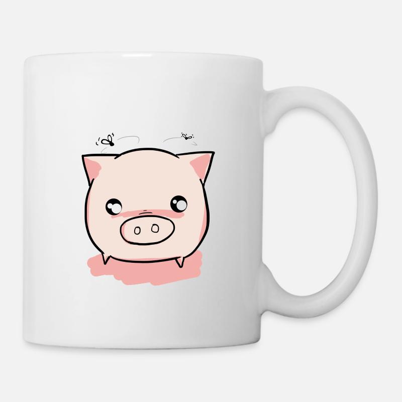 Schwein Ferkel - Tasse - Weiß