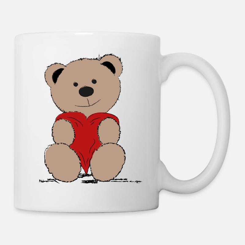 Teddybär mit Herz - Tasse - Weiß