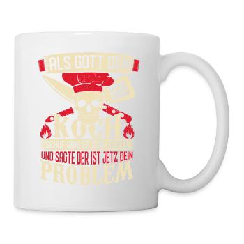 Gott schuf den Koch - Tasse - Weiß - Rechts