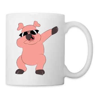 Tanzendes Dabbing Schwein - Tasse - Weiß - Rechts