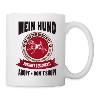 Adopt Don't shop Hunde Tierschutz Ausland Geschenk - Tasse - Weiß - Rechts