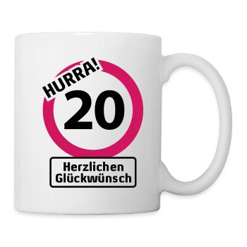 Hurrah 20 Anniversaire - Félicitations - Mug blanc - blanc - Droite