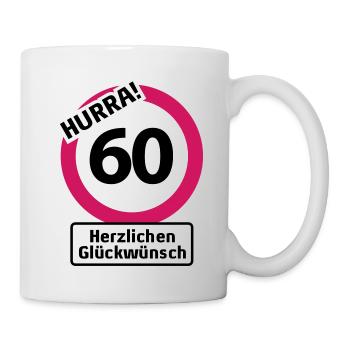 Hurrah 60 Anniversaire - Félicitations | - Mug blanc - blanc - Droite