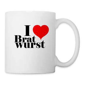 I love Bratwurst - Tasse - Weiß - Rechts