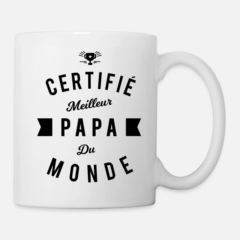 Certifier meilleur papa du monde - Mug blanc - blanc