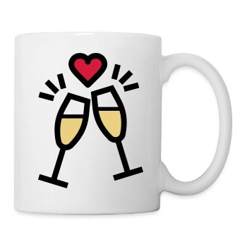 or sparkling wine for Valentine's Day - Mug - white - Right