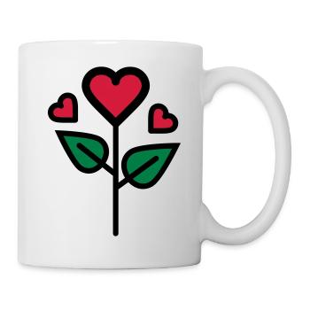 Valentine's Rose in heart shape - Mug - white - Right