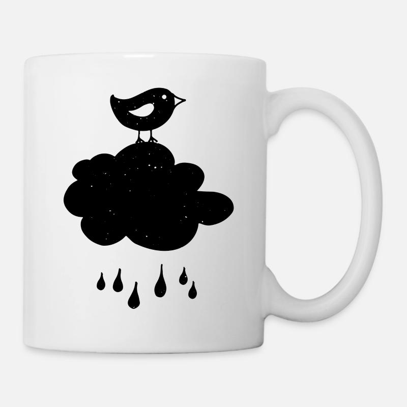 Vogel Regen Wolke Wetter Zeichnung - Tasse - Weiß