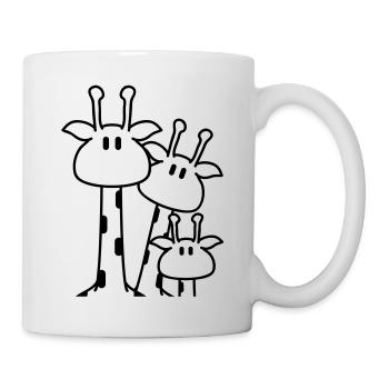 Cute giraffe family with child mom dad giraffe - Mug - white - Right