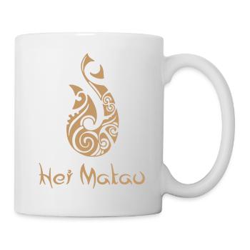 Maori Hei Matau Crochets de tatouage Idée cadeau - Mug blanc - blanc - Droite