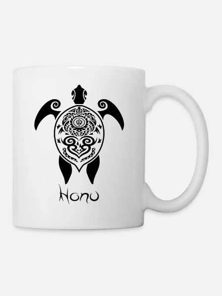 Maori Tortues groupe tattoo idée cadeau - Mug blanc - blanc