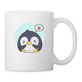 Pinguin - Tasse - Weiß - Rechts