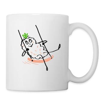 Sushi auf einer Schaukel, no sushi no life - Tasse - Weiß - Rechts
