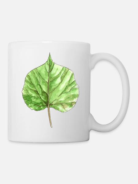 Lindenblatt - Tasse - Weiß