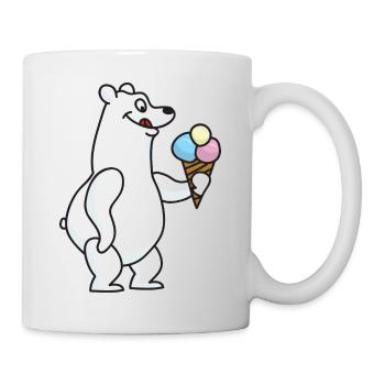 Eisbär Eiskrem Eiscreme Kugeleis Winter - Tasse - Weiß - Rechts