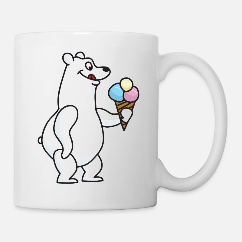 Eisbär Eiskrem Eiscreme Kugeleis Winter - Tasse - Weiß