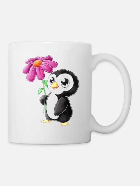 Putziger Comic Pinguin - Tasse - Weiß