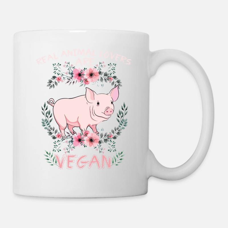 Veganer Vegetarier Tierschutz Geschenkidee - Tasse - Weiß
