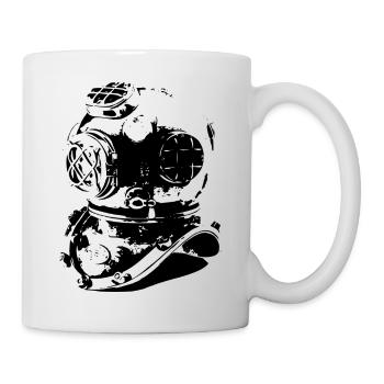 Old diving helmet - Mug - white - Right