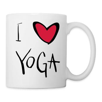 j'aime le coeur de yoga - Mug blanc - blanc - Droite
