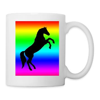 Regenbogen Pferd - Tasse - Weiß - Rechts