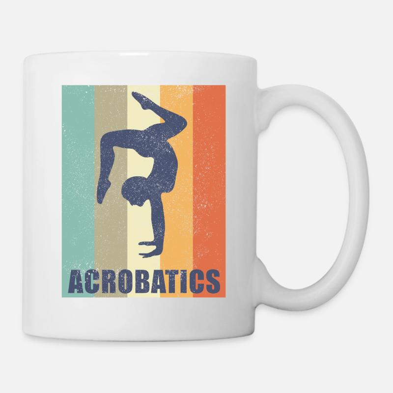 Akrobatik Turnen Vintage Retro Geschenk - Tasse - Weiß