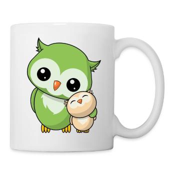 Niedliche Eulen Eule Geschwister Freunde Familie - Tasse - Weiß - Rechts