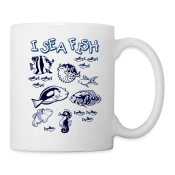 je poisson de mer - Mug blanc - blanc - Droite