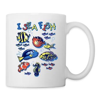 Je poisson de mer - Mug blanc - blanc - Droite