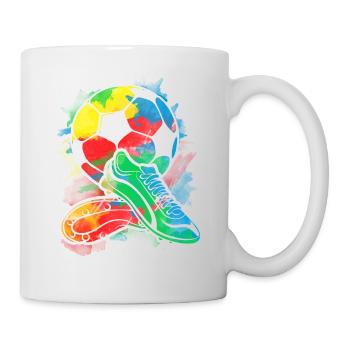 Fußball klemmt Aquarell Shirt - Spielerhemd - Tasse - Weiß - Rechts