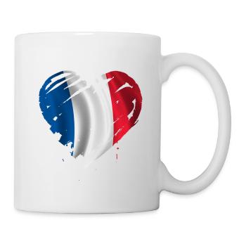 heart coeur france - Mug blanc - blanc - Droite