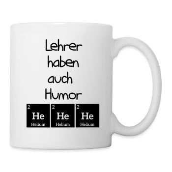 Lehrer Humor Periodensystem Helium Geschenk - Tasse - Weiß - Rechts