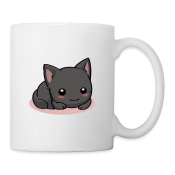 Schwarze Katze - Tasse - Weiß - Rechts