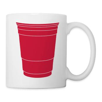 Roter Becher - Tasse - Weiß - Rechts