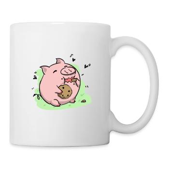 Piggy Kawaii Biscuit Cochon Porc - Mug blanc - blanc - Droite