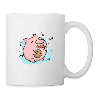 Keks Schwein - Tasse - Weiß - Rechts