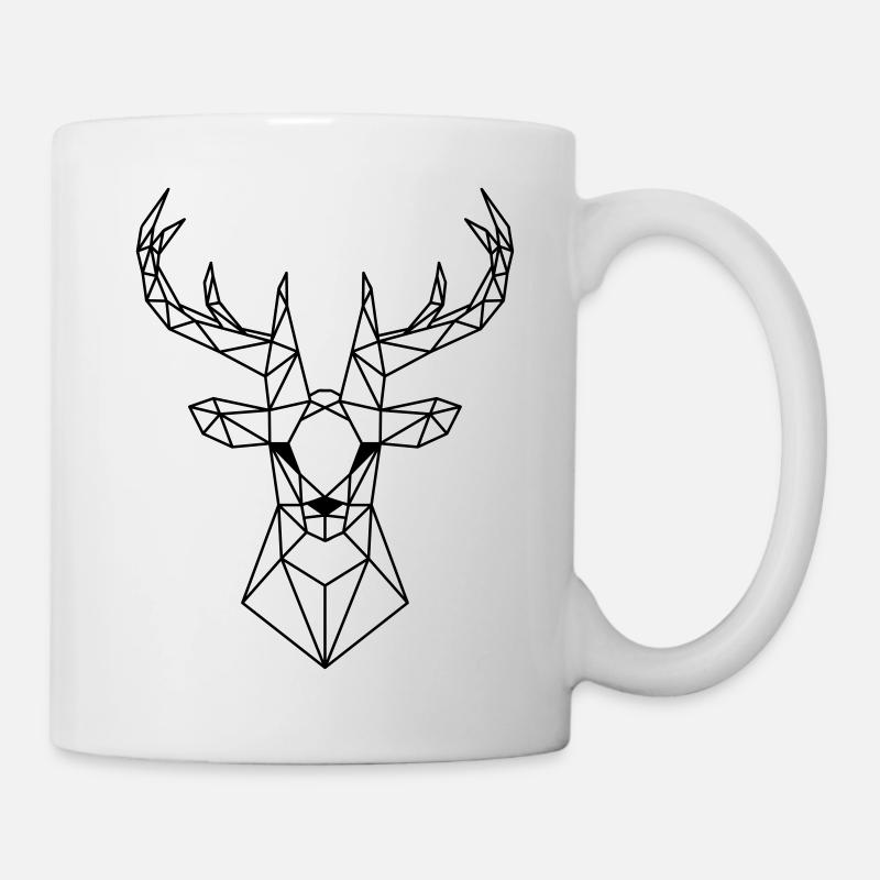 Deer Low Poly Deer Low Polygon Deer Head - Mug - white