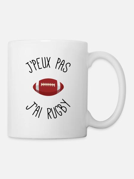 je peux pas j'ai rugby - Mug blanc - blanc