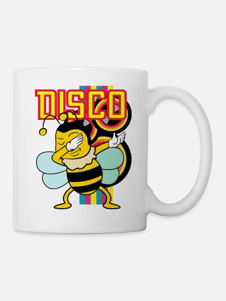 Retro Vintage Dabbing Dab Disco Party Biene Tiere - Tasse - Weiß