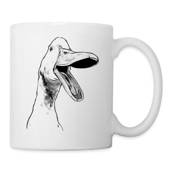 lustige Gans Schnabel Humor Witz Bauernhof - Tasse - Weiß - Rechts
