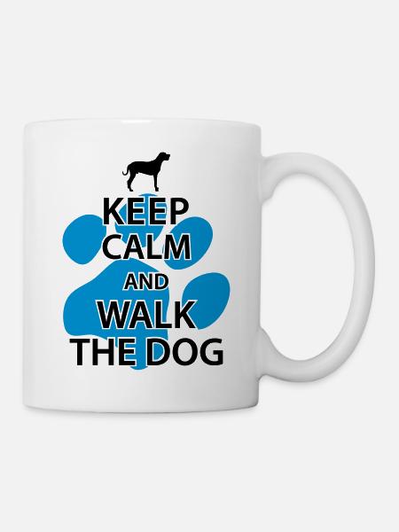 Keep calm and walk the dog - Tasse - Weiß