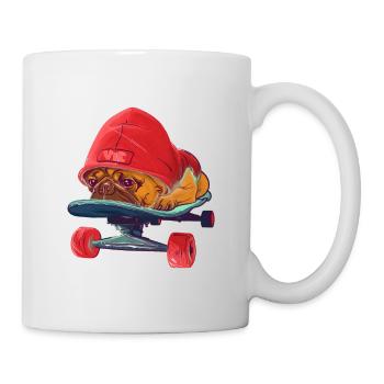 skatedog pug - Mug blanc - blanc - Droite