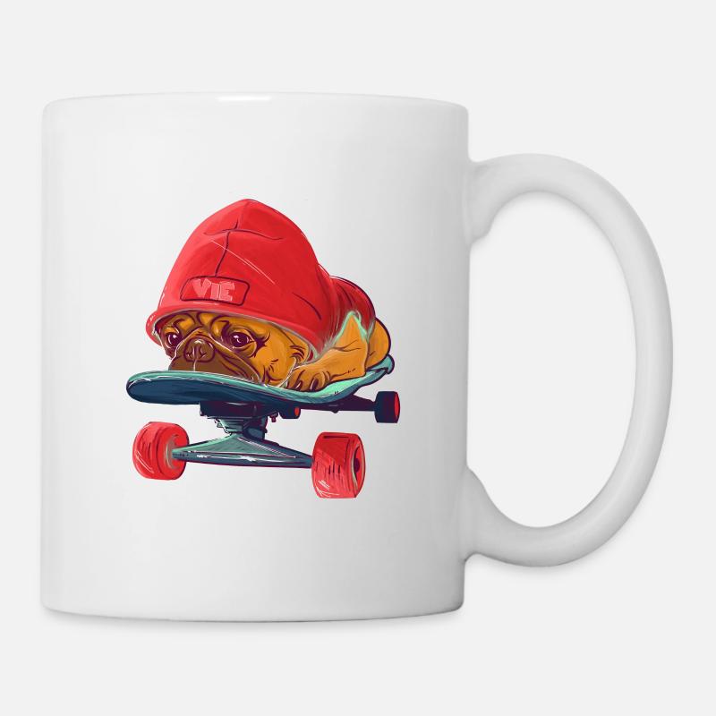 skatedog pug - Mug - white