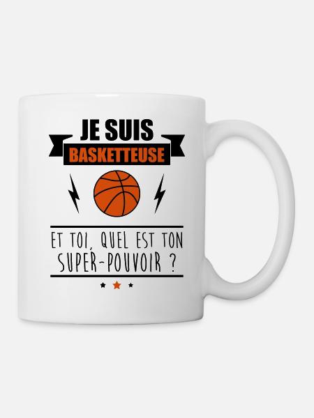 Super pouvoir basketteuse, cadeau basket - Mug blanc - blanc
