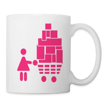 Geschenk Einkaufen vor Weihnachten Shopping - Tasse - Weiß - Rechts