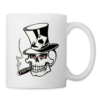 skull poker - Mug blanc - blanc - Droite